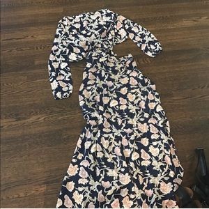 Skirt with slit and wrap top set